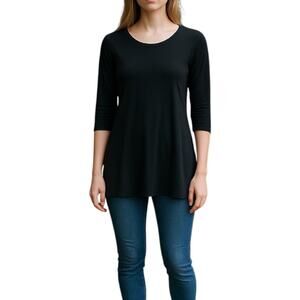 Soma Crew Neck Soft Jersey Tunic Top Black Size XS
